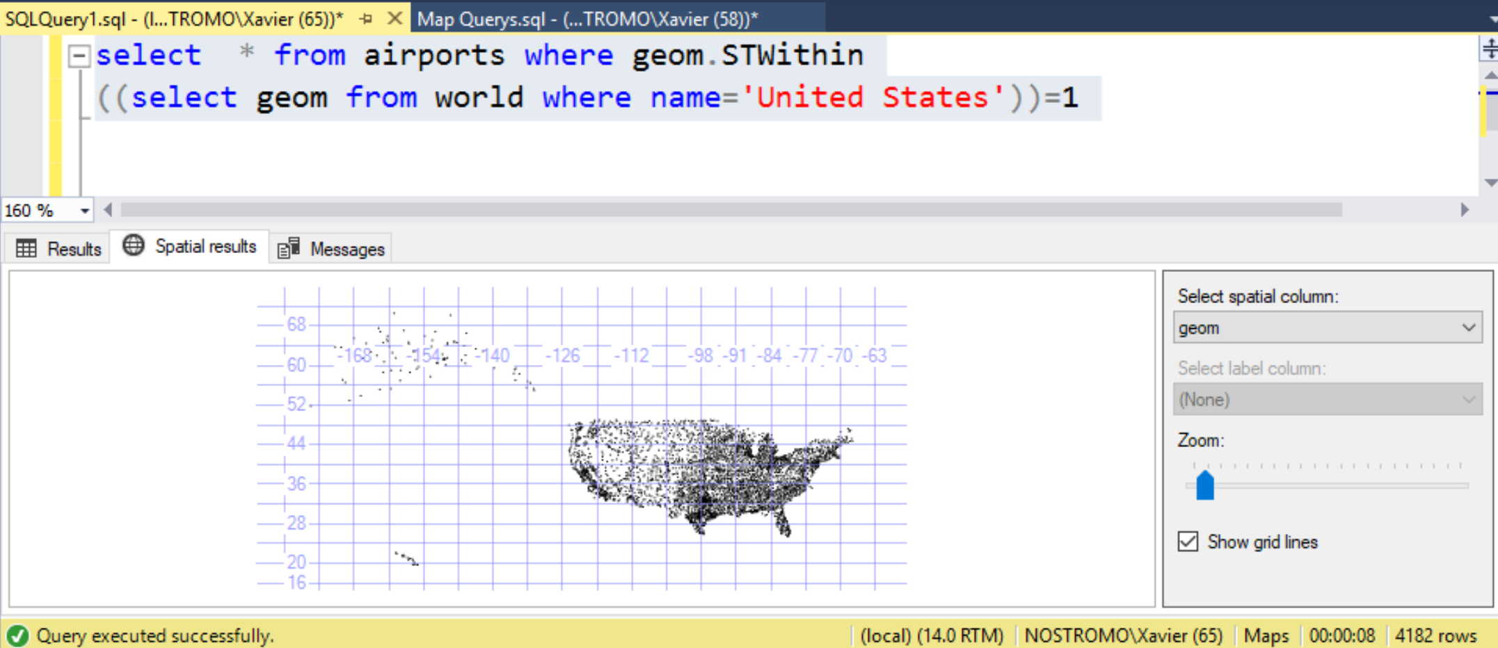 Resultados en formato espacial